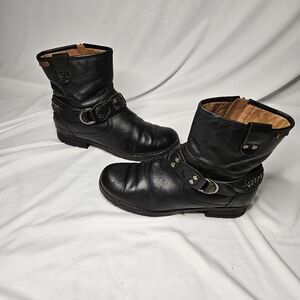 Pikolinos Black Leather Monza Harness Ankle Boots